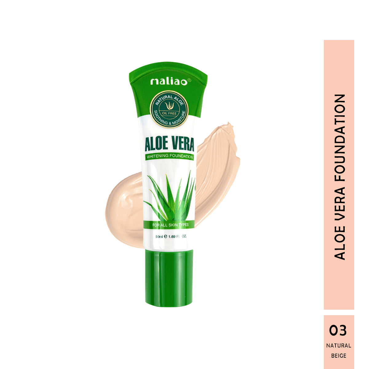Maliao ALOE VERA WHITENING Foundation - Radiant and Nourishing Coverage Face
